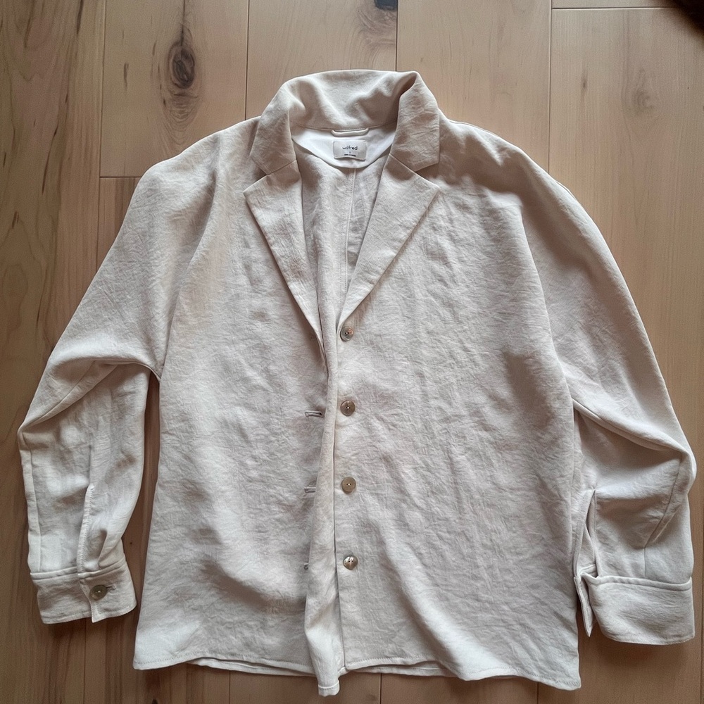 Wilfred Aritzia Women's Cream Oversized Jacket